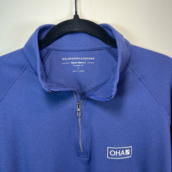 Holderness & Bourne The Westland Pullover Dry Luxe Tailored Fit 1/4 Zip Sz Large - Picture 3 of 16